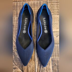 Rothy's Navy Blue Pointed Flats